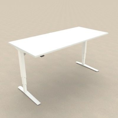 DM33 1400x800mm Electric Desk Adj Rail White L1