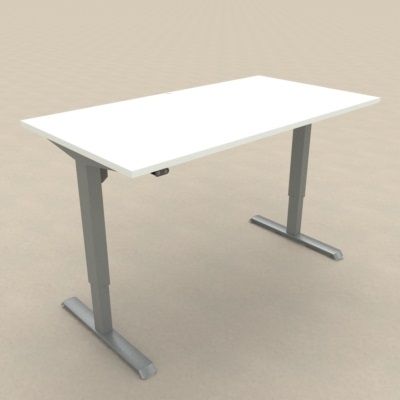 DM33 1500x750mm Electric Desk Fxd Rail Sil L1