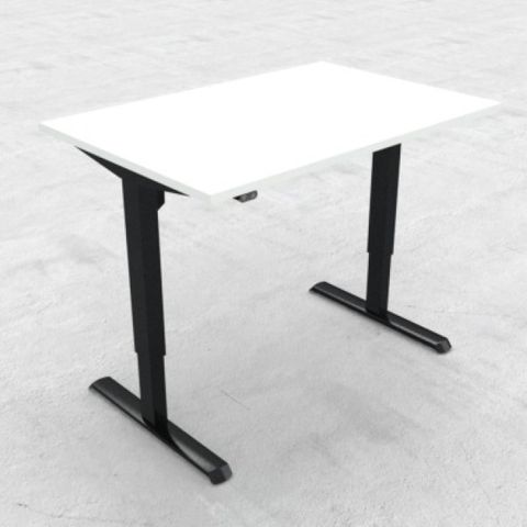 DM33 1600x700mm Electric Desk Fxd Rail Blk L1