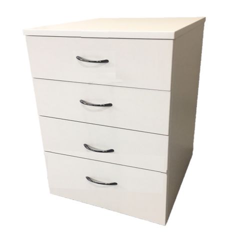 Mobile Pedestal Melamine Range - 4 Small Drawers - W470 x H640 x D511mm