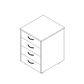 Mobile Pedestal Melamine Range - 4 Small Drawers - W470 x H640 x D511mm