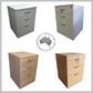 Mobile Pedestal Melamine Range - 2 Small + 1 File Drawers - W470 x H640 x D511mm