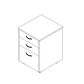 Mobile Pedestal Melamine Range - 2 Small + 1 File Drawers - W470 x H640 x D511mm