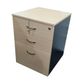 Mobile Pedestal Melamine Range - 2 Small + 1 File Drawers - W470 x H640 x D511mm