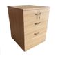 Mobile Pedestal Melamine Range - 2 Small + 1 File Drawers - W470 x H640 x D511mm