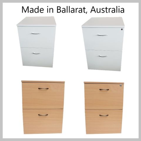 Mobile Pedestal Melamine Range - 2 File Drawers - W470 x H640 x D511mm