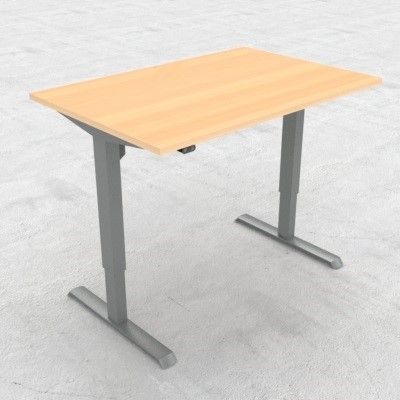 DM33 1800x800mm Electric Desk Fxd Rail Sil L2