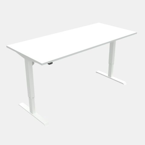 DM33 1800x800mm Electric Desk Fxd Rail Wht L1