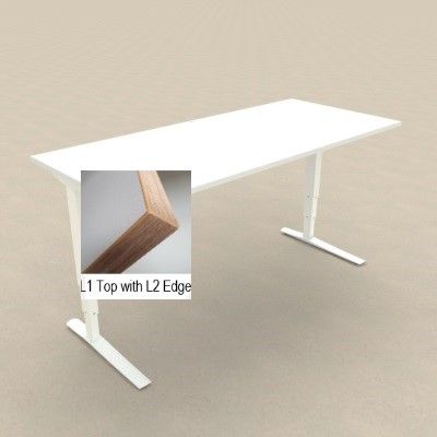 DM33 1800x800mm Electric Desk Fxd Rail Wht L1+ L2 F/E