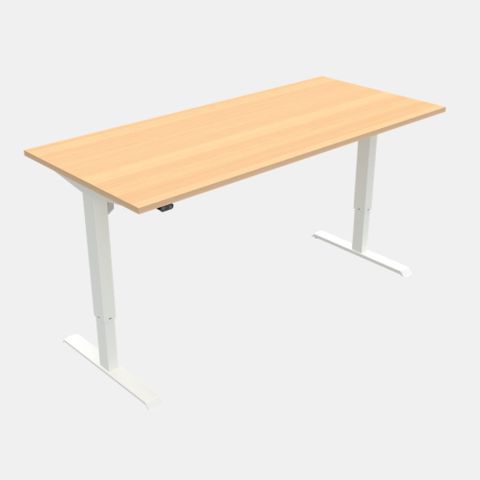 DM33 1800x800mm Electric Desk Fxd Rail Wht L2