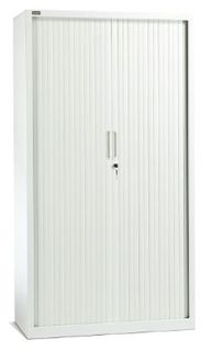 Tambour Door Cabinet H1980xW900xD500 4Sh White