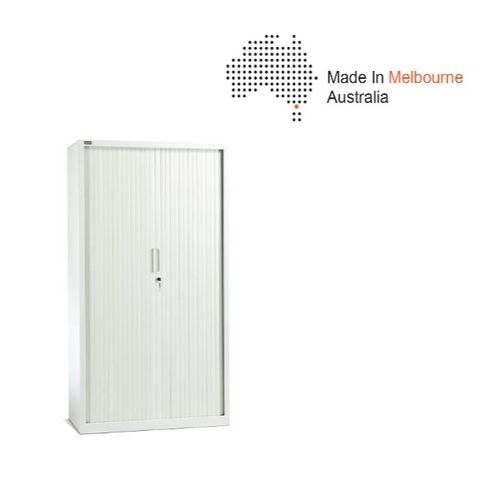 Tambour Door Cabinet H1980xW900xD500 4Sh White