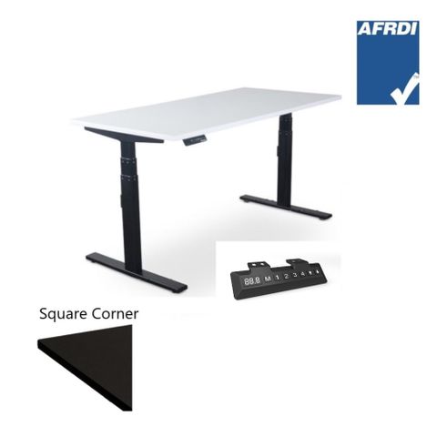 Vertilift Electric Desk L1500xD700mm 2Leg600 Blk Fr L1