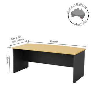 Bourke Desk Shell Bow Front L1800xD750/900xH725mm  L2