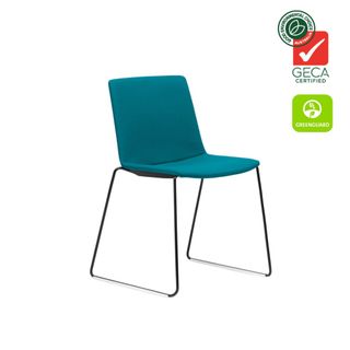 Jubel Chair Sled Upholstered Seat+Back 135kg Blk F2