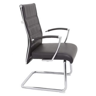 CL2000V Visitor Chair Arms 130kg  Black Leather
