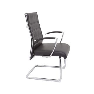 CL2000V Visitor Chair Arms 130kg  Black Leather