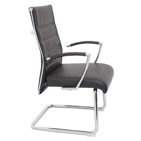 CL2000V Visitor Chair Arms 130kg  Black Leather