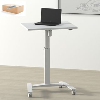 DM9 Height adjustable Mobile Desk 30kg White  Boxed