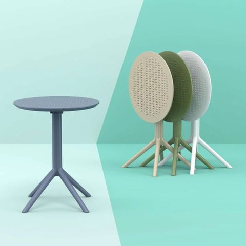 Siesta Sky Folding Table Round 600DIA H740mm In/Outdoor