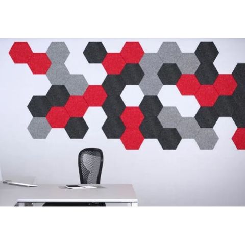 Hush Peel & Stick Acoustic Tiles Hex 312x360x9mm, Pack 6