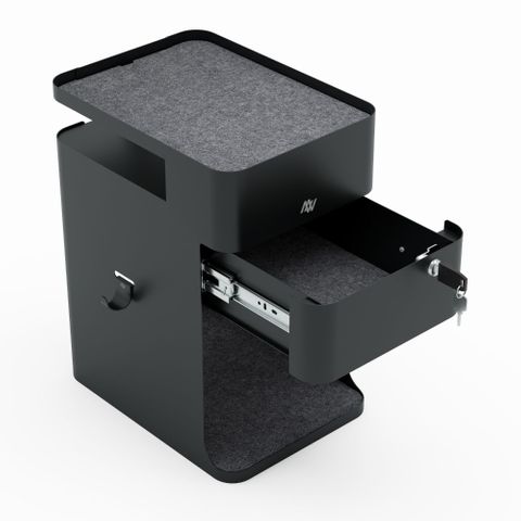 Anti-Gravity Caddy  lockable suits Sit/Stand Desks Black
