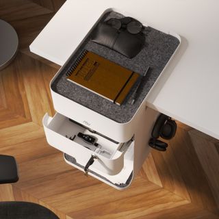 Anti-Gravity Caddy  lockable suits Sit/Stand Desks White