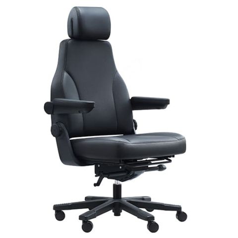 Stanza High Back with Headrest 230 Kg Black Leather