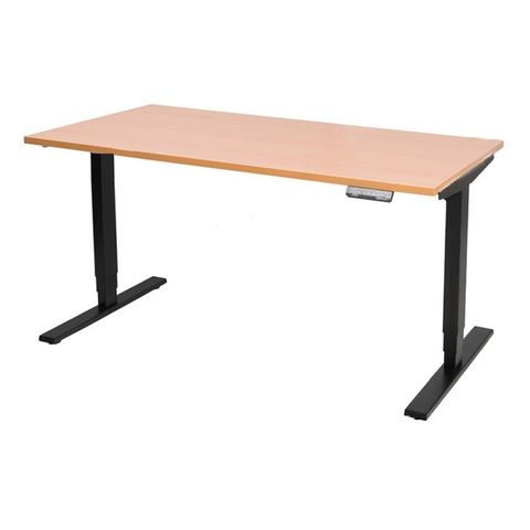 Vertilift Electric Desk L1500xD650mm 2Leg600 Blk Fr L2Rad