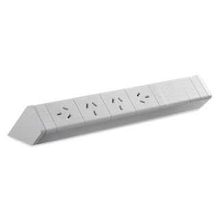 Athena Power Rail 4xGPO Rot 5xBlank Tiles 1m lead White