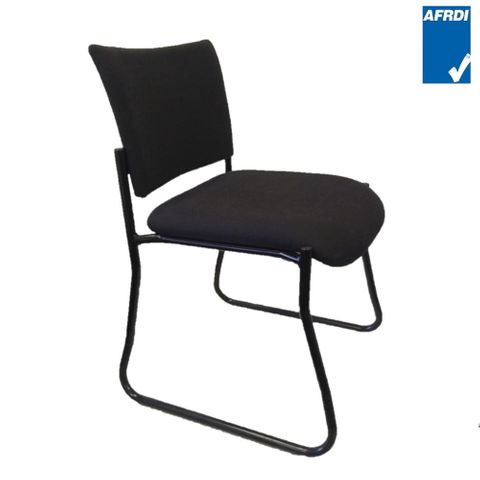 Meteor Square Visitor Chair Sled Base Blk 140kg Think Plus