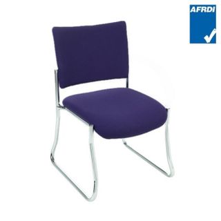 Meteor Square Visitor Chair Sled Base Chr 140kg F3