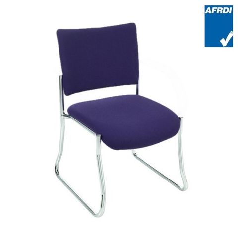Meteor Square Visitor Chair Sled Base Chr 140kg F3