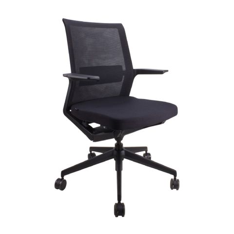 Iris Mesh Meeting Room Chair w/fixed Arms 110kg  Black