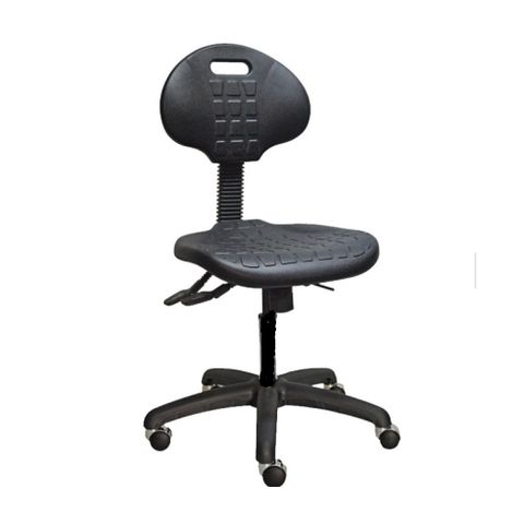 PU Industrial Task Chair 120kg 140/43 SoftWheelManualBrake Castors
