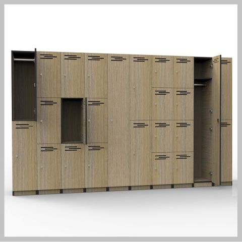 Melamine Lockers - Flat Top - H1850 - Imported