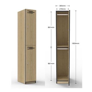 Rapid Infinity 2 Door Melamine Locker H1850xW305xD455mm