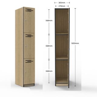 Rapid Infinity3 Door Melamine Locker H1850xW305xD455mm