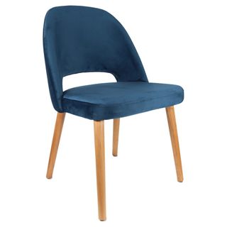 Semifreddo Chair Timber Legs Velvet Fabric 150kg