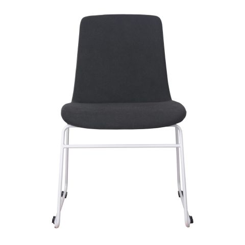 Tempo Visitor Chair  White Frame, Black Fabric 110kg