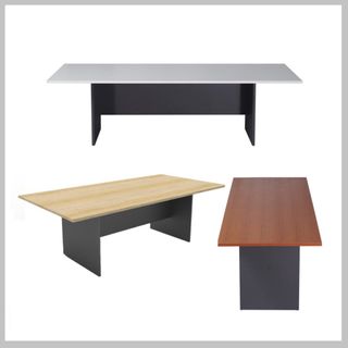 Board Room Table 2400x1200mm Natural Oak/Ironstone