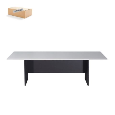 Board Room Table 2400x1200mm Natural White/Ironstone