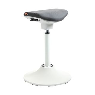 Pergo Vee 4D Stool White Frame Grey Fabric Seat 150kg