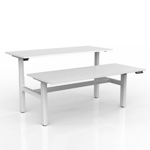 Agile Electric Desk Back-to-Back 1500x800mm Wht L1