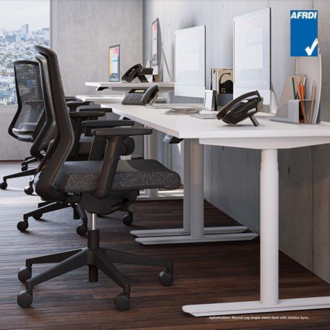 Agile Motion+ Sit/Stand Desk RL 1500x800mm Wht L1