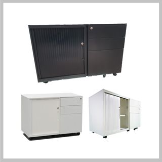 Mobile Caddy Tambour 2S+1F H600xL900xD450mm Black