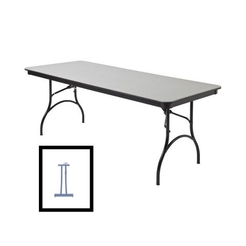 Mitylite Trestle Folding Table 1830 x 610mm Grey/Black