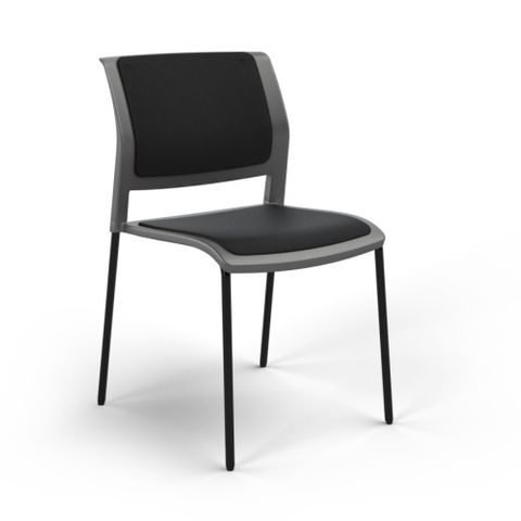 Game Visitor Chair 4Leg Black Uph Seat and Back 160kg