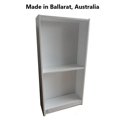 Bookcase S/S H1800 x W900 x D300mm White Masonite Back. White