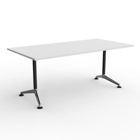 Modulus Table 1800x900mm Single-span Blk/Pol, White top